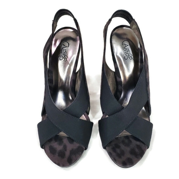 Carlos by Carlos Santana Legacy 2 Leopard Leather Slingback Heels Size 6.5 NWT - Picture 3 of 9